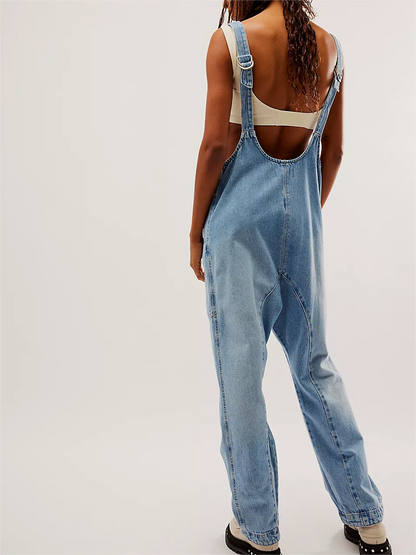 Denim Jumpsuit With Pockets