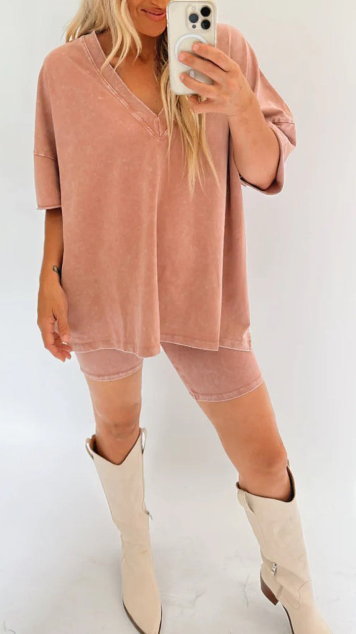 New Women's Summer Washed Set