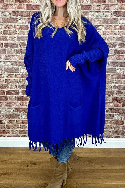 Thread Of Streamlined Large Bat Sleeve Knit Sweater