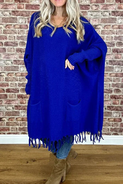 Thread Of Streamlined Large Bat Sleeve Knit Sweater