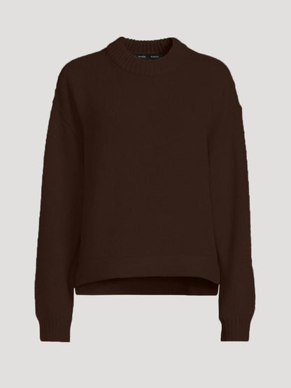 Women's Crew Neck Ribbed Sweater
