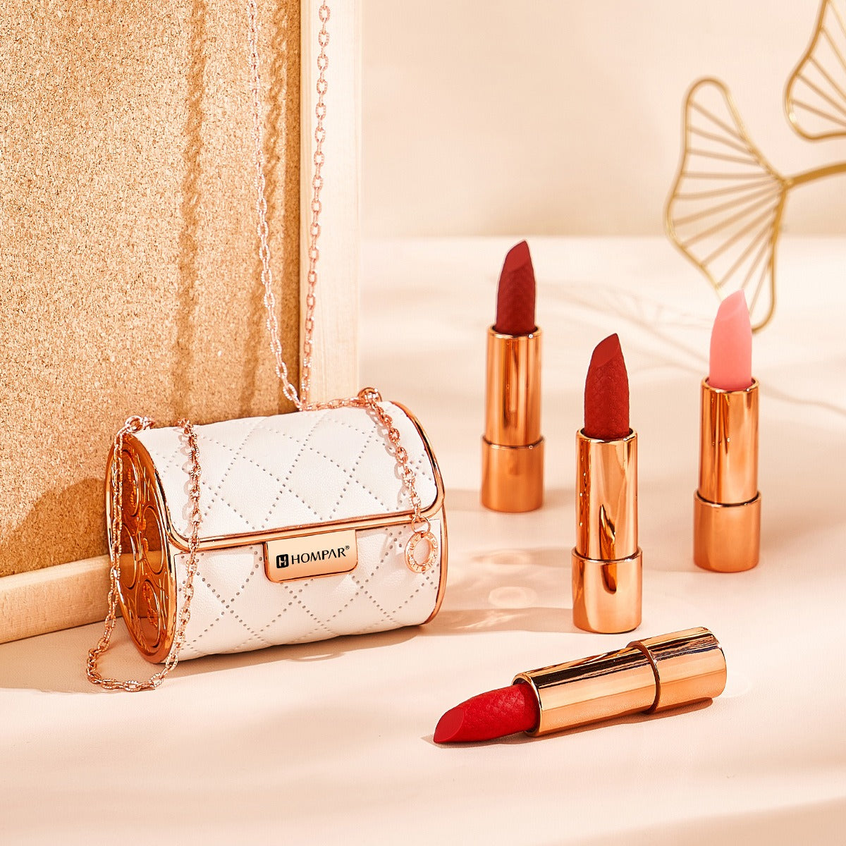 Mother's Day Gift - Velvet Matte Lipstick Set with Glamour Chain Pouch