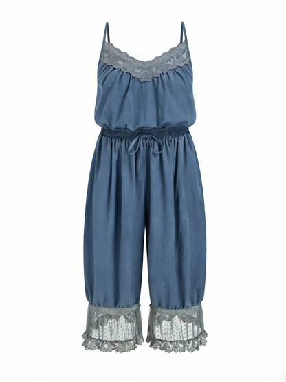 Women's Lace Camisole Jumpsuit with Cropped Trousers