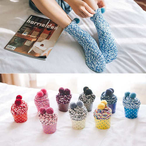 Winter Fuzzy "Cupcakes" Sock