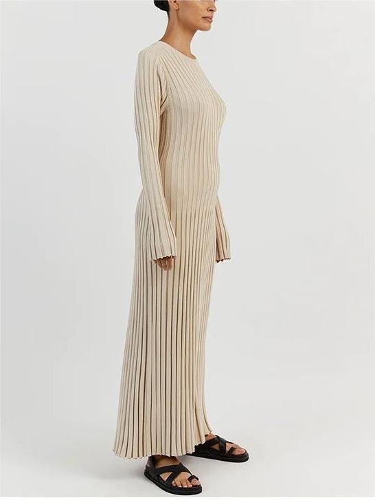 Fall New Sleeved Knit Midi Dress