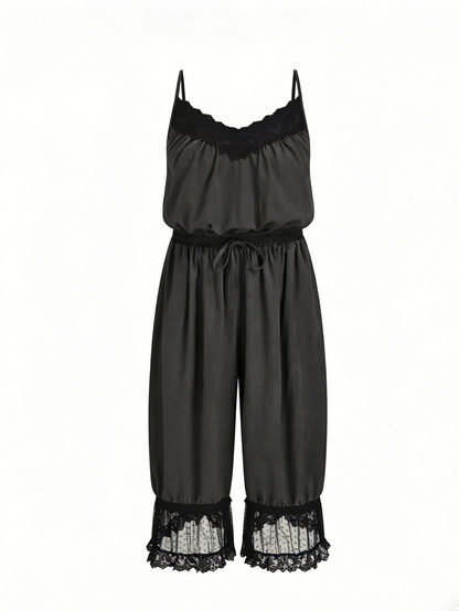 Women's Lace Camisole Jumpsuit with Cropped Trousers