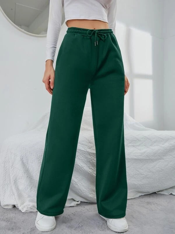 Solid Drawstring Slant Pocket Sweatpants