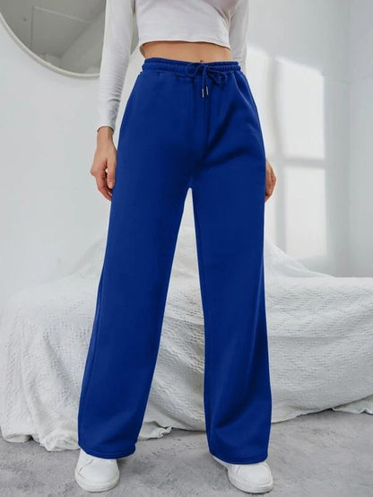Solid Drawstring Slant Pocket Sweatpants