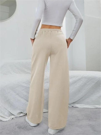 Solid Drawstring Slant Pocket Sweatpants