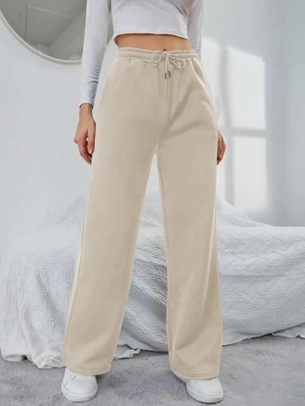 Solid Drawstring Slant Pocket Sweatpants