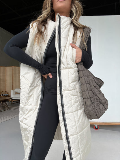 Women's Oversized Zipper Long Vest