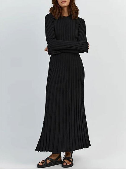 Fall New Sleeved Knit Midi Dress
