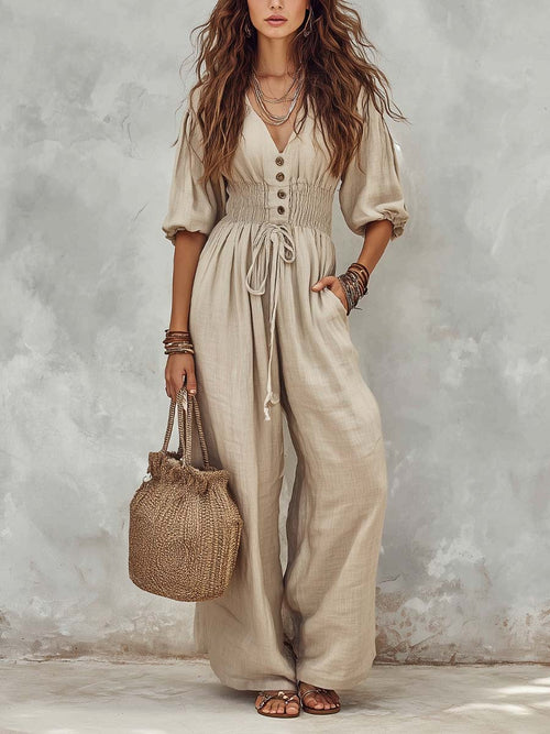 Women's Bohemian Pocket Loose Fit Jumpsuit