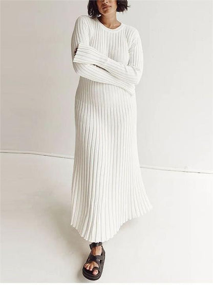 Fall New Sleeved Knit Midi Dress