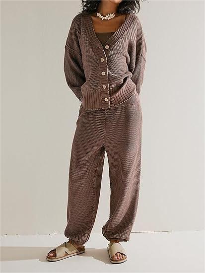 New Soft Ribbed Knit Set