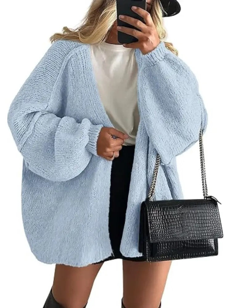 Women's Batwing‑Sleeve Loose Knit Cardigan