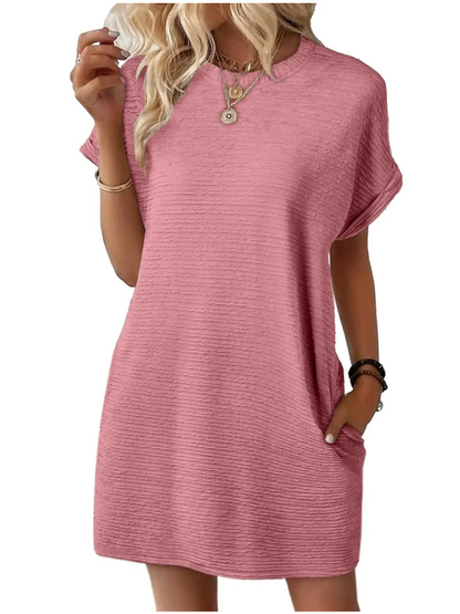 Women's Relaxed Fit Textured Tee Dress