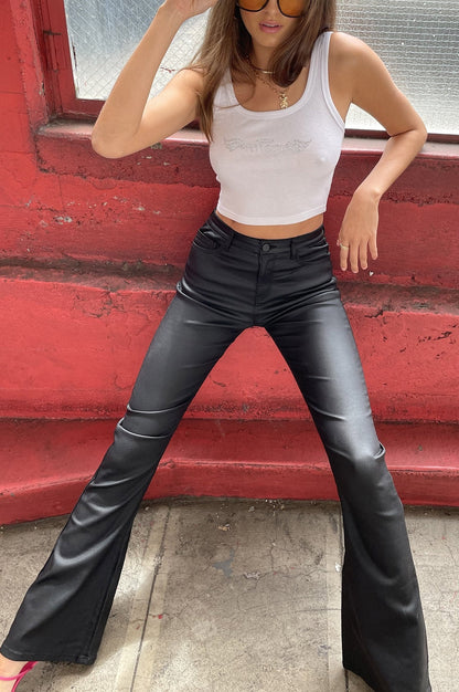 Faux Leather Flare Pants