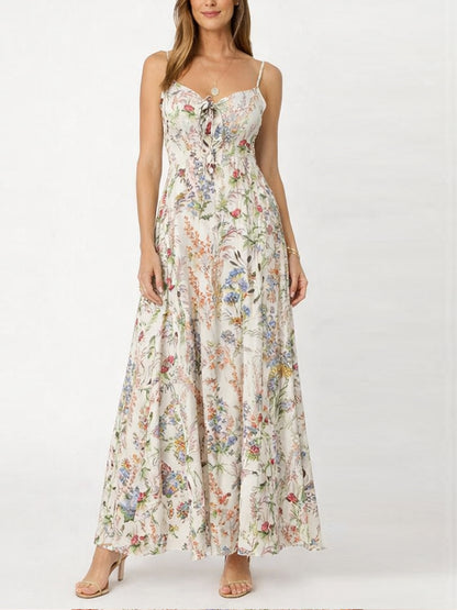 Women's Boho Floral Print Sleeveless Maxi Dress