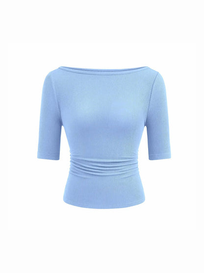 Women’s Basic Stretch Slim Fit Crew Neck T‑Shirt