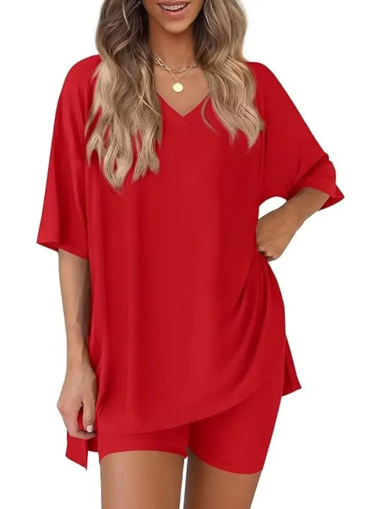 Women's Loose Dolman Short Sleeve Matching Set