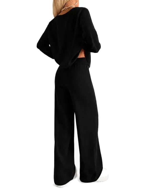 Women Casual Knit Matching Loungewear Set