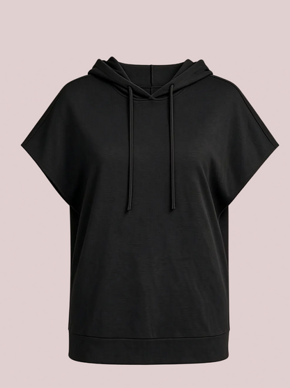 Women's Casual Short Sleeve Hooded Pullover