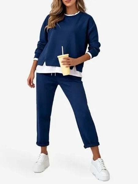 Women's Fake Two‑Piece Sweatshirt Set