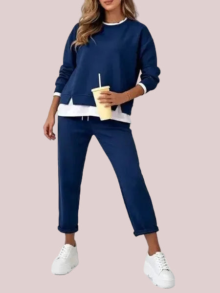 Women's Fake Two‑Piece Sweatshirt Set
