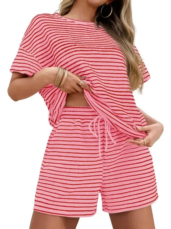 Women's Matching Stripe Loungewear Set