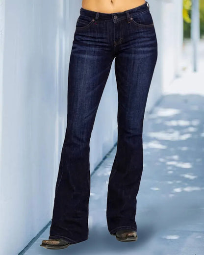 Women's Mid Waist Retro Bootcut Pants