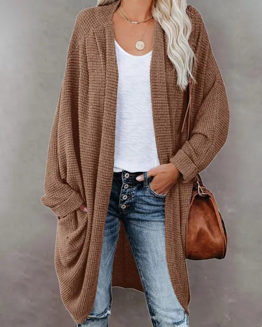 Women's Batwing Sleeve Open Front Longline Coat