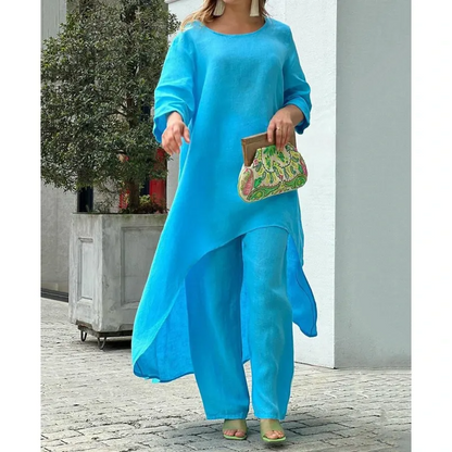 Solid Color Casual Two Piece Suit