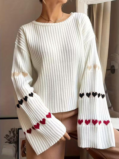 Women's Heart-shaped Knitted Sweater