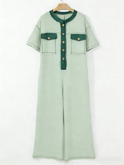 Women's Contrast Color Cozy Jumpsuit