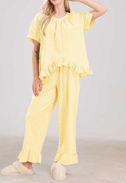 Women's  2 Piece Gingham Pajama Set