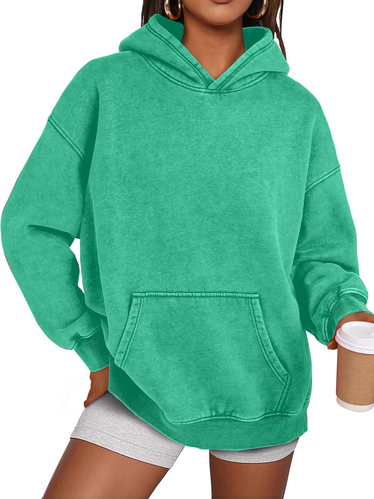 Women's Casual Oversized Acid Wash Hoodie Pullover