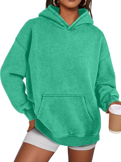 Women's Casual Oversized Acid Wash Hoodie Pullover