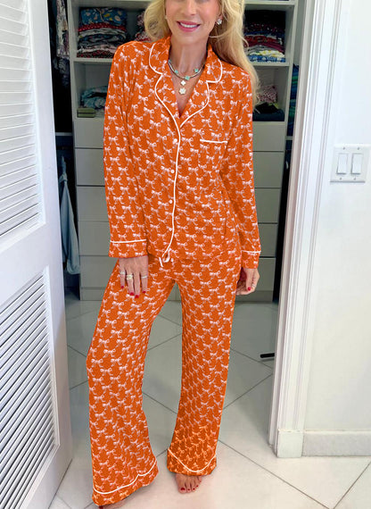 Women's Bow-knot Wide-leg Pajama Set