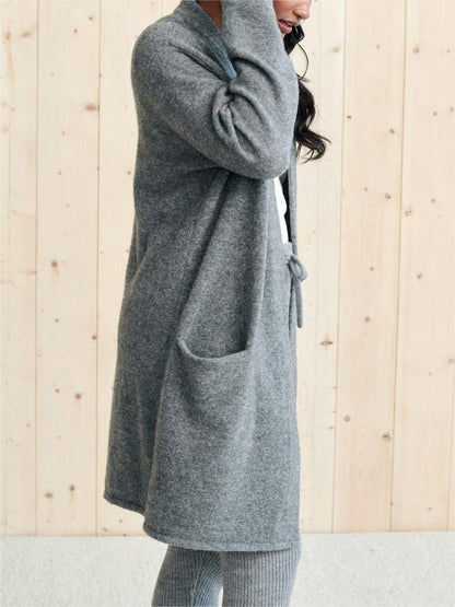 New Long Patch Pocket Sweater Coat