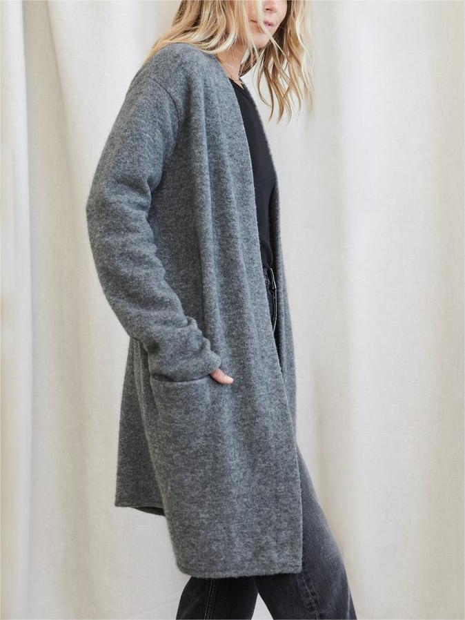 New Long Patch Pocket Sweater Coat