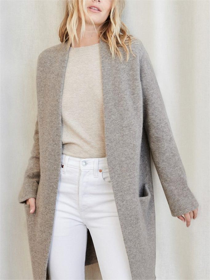 New Long Patch Pocket Sweater Coat