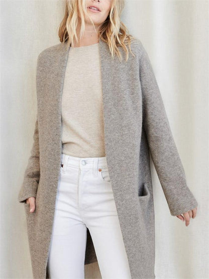 New Long Patch Pocket Sweater Coat