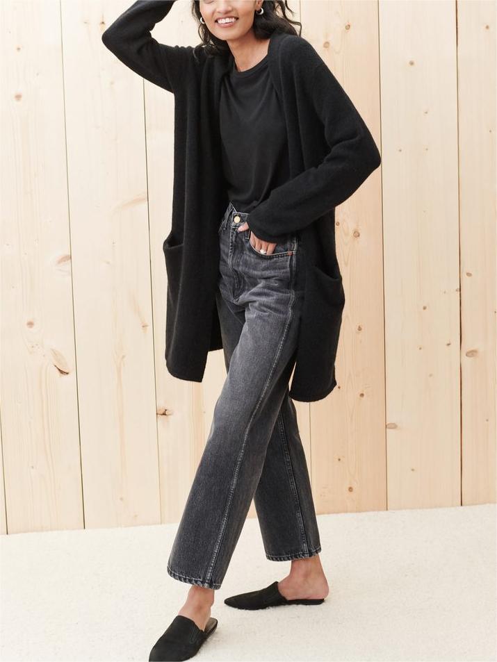New Long Patch Pocket Sweater Coat