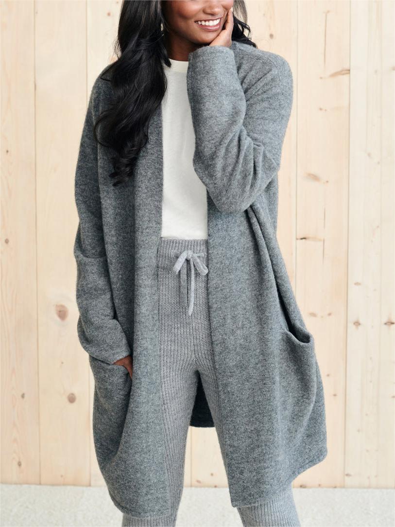 New Long Patch Pocket Sweater Coat