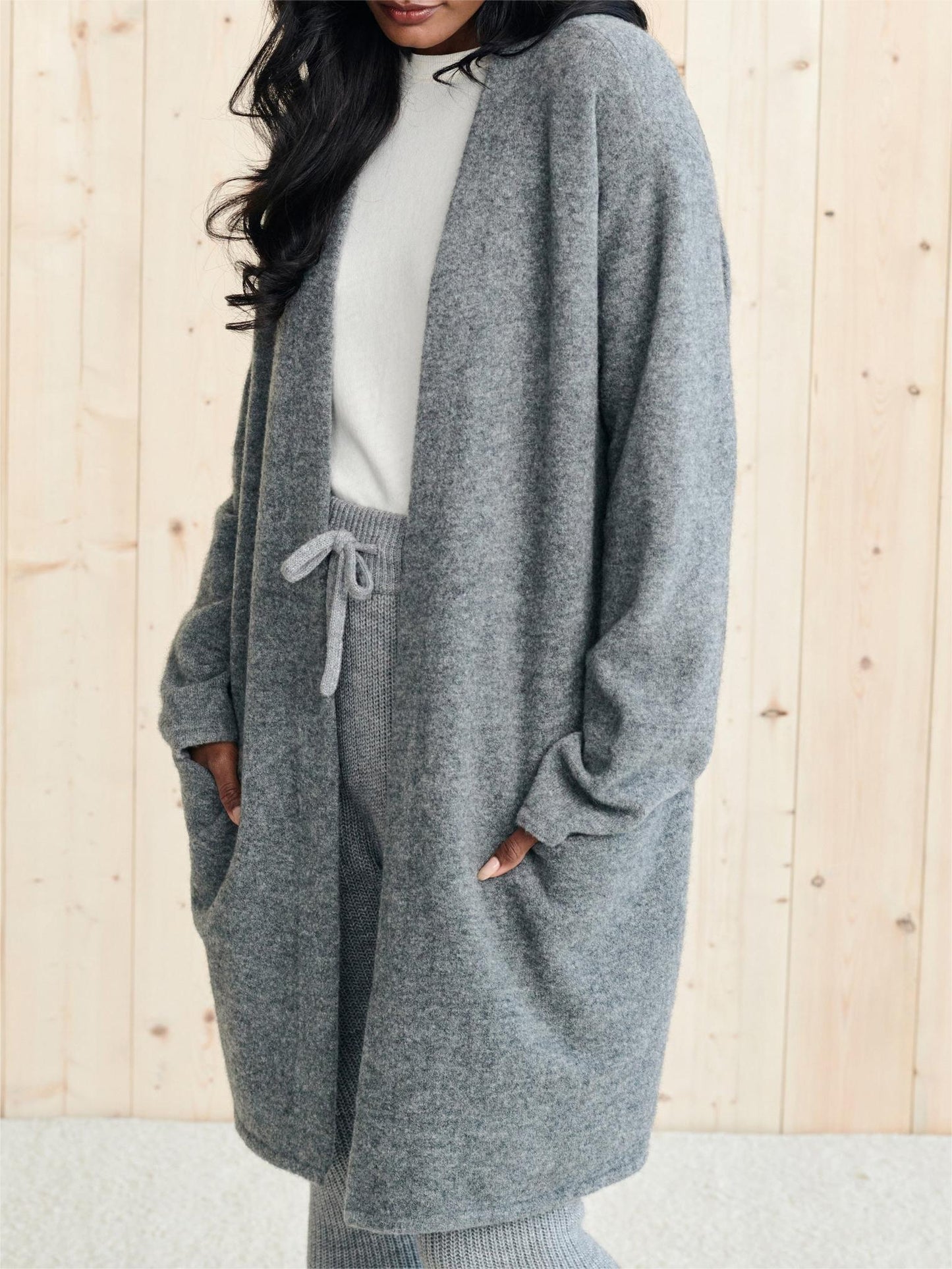 New Long Patch Pocket Sweater Coat