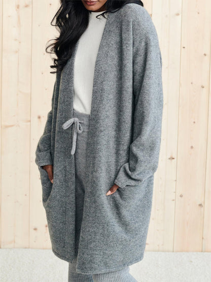 New Long Patch Pocket Sweater Coat