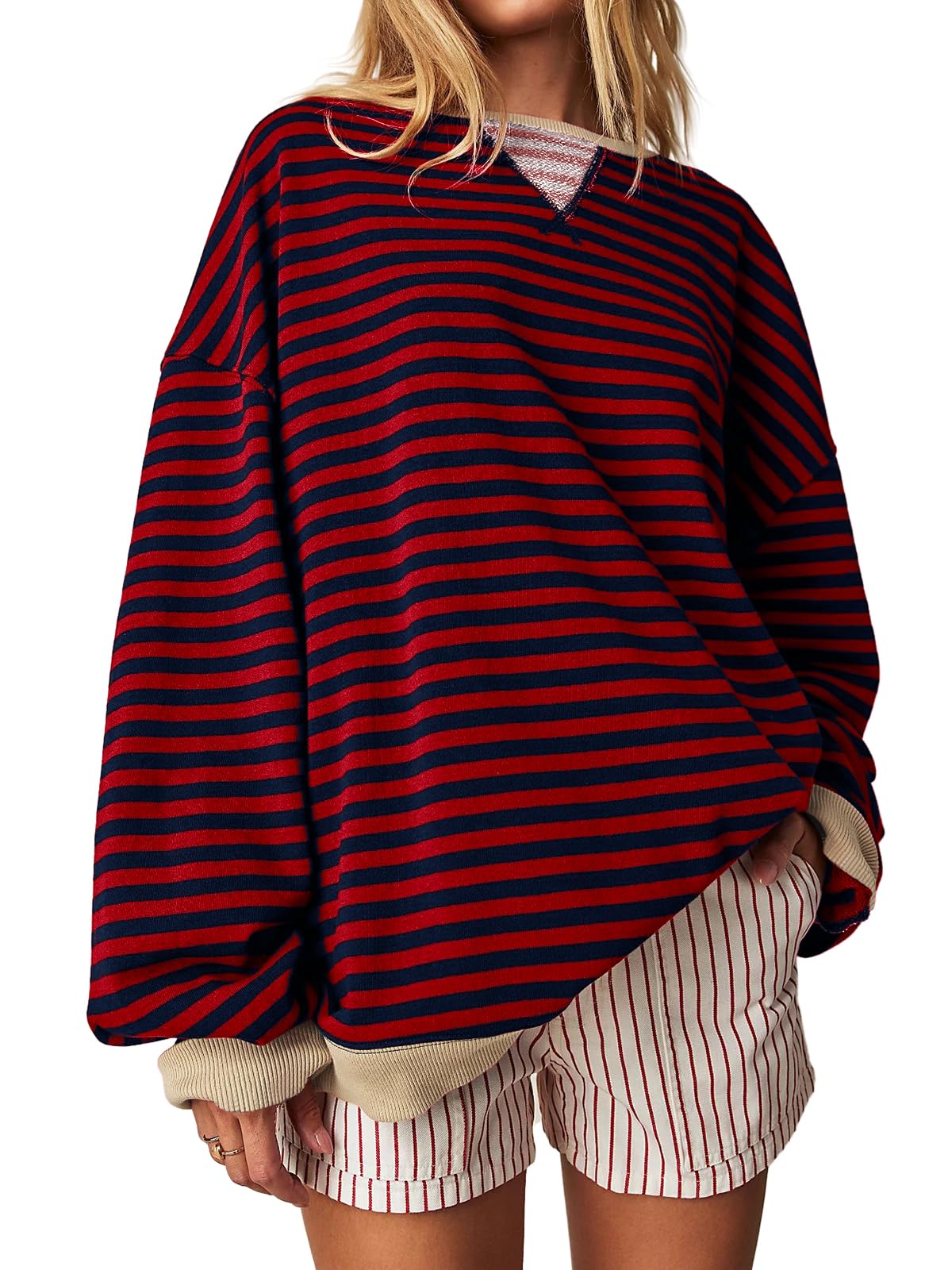 Women's Striped Oversized Sweatshirt