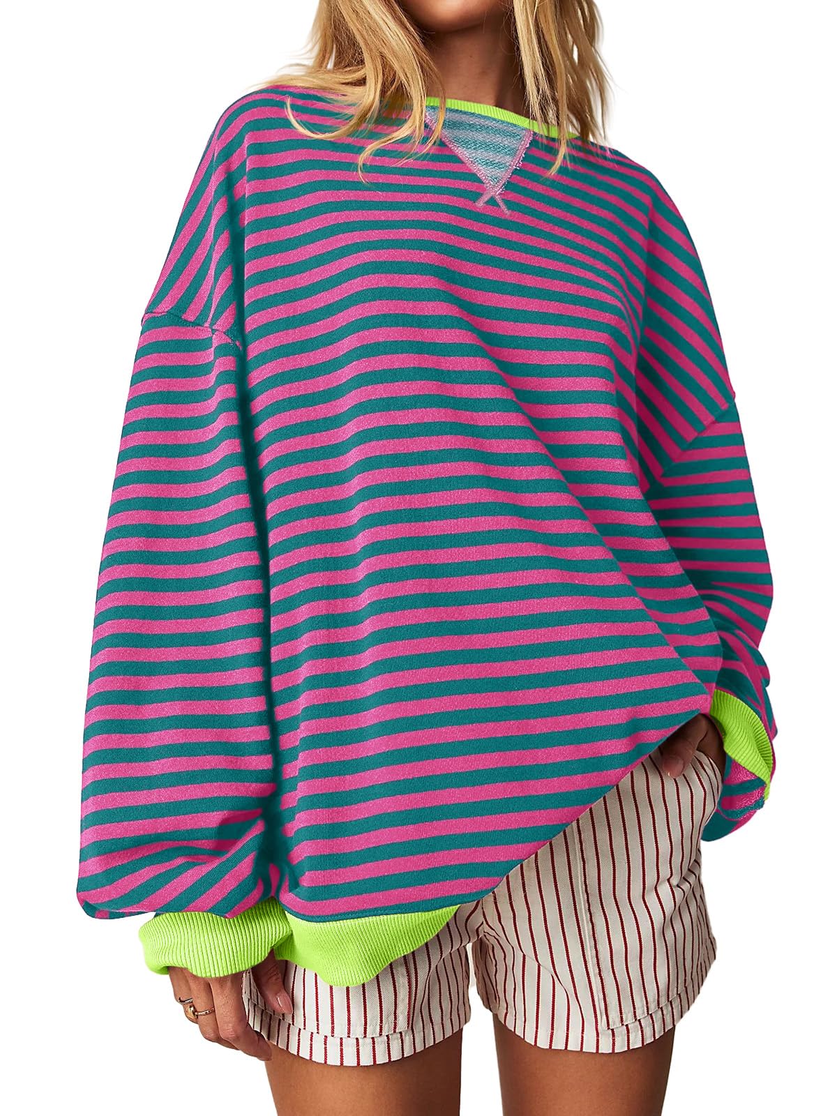 Women's Striped Oversized Sweatshirt