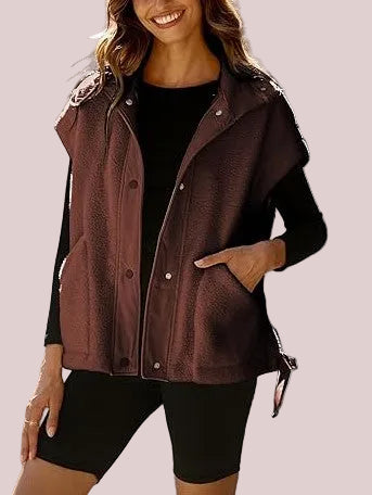 Women's Fuzzy Fleece Vest Sleeveless Sherpa Jacket